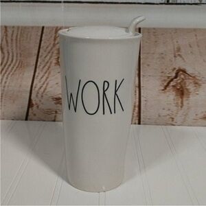 Rae Dunn Work Ceramic Tumbler